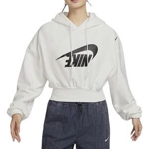 Nike FV7777-133 Sportswear Oversized Cropped French Terry Pullover Hoodie Large